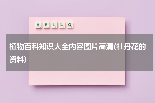 植物百科知识大全内容图片高清(牡丹花的资料)